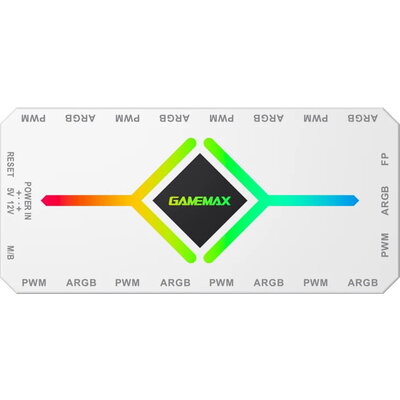 Gamemax разклонител за вентилатори Fan Hub - V4.0 PWM ARGB Hub + Controller White