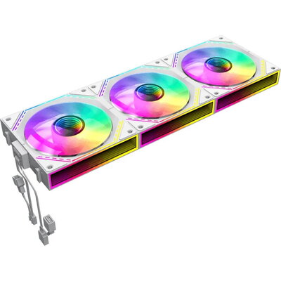 Gamemax Комплект вентилатори Fan Pack 3-in-1 3x120mm - FN12A-S3I White, Daisy-Chain, ARGB