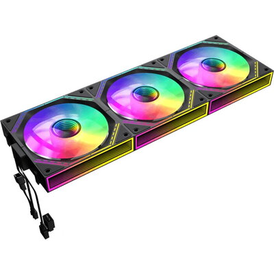 Gamemax Комплект вентилатори Fan Pack 3-in-1 3x120mm - FN12A-S3I-R Black, Reverse, Daisy-Chain, ARGB