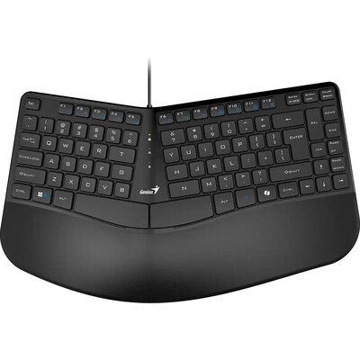 Genius клавиатура Ergonomic Keyboard Ergo KB-700 Black - Copilot, Split Wave Design, Palm Rest