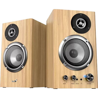 Genius тонколони Speakers 2.0 - SP-HF1812BT - 50W RMS, Bluetooth 5.3, Pine Wood