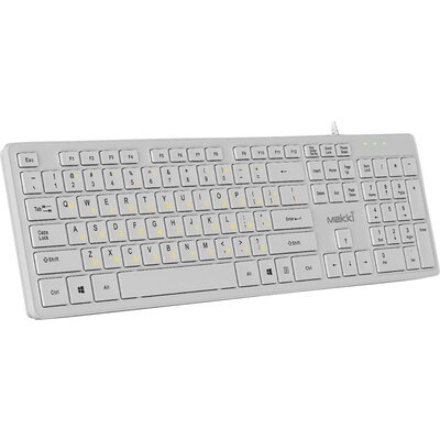 Makki нископрофилна кирилизирана клавиатура Keyboard USB BG - Low profile Chocolate - KB-C14 White