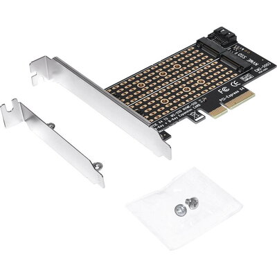 Makki Адаптер M2 SSD NVMe+SATA (M-key+B-key) to PCI Express 3.0 4x adapter - MAKKI-M2-PCIE-2X