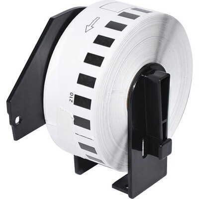 Makki съвместими етикети Brother DK-22210 - Roll White Continuous Length Paper Tape 29mm x 30.48m, Black on White - MK-DK-22210