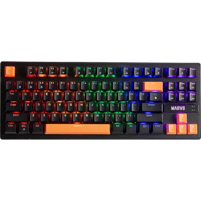 Marvo механична геймърска клавиатура KG901C Orange caps TKL