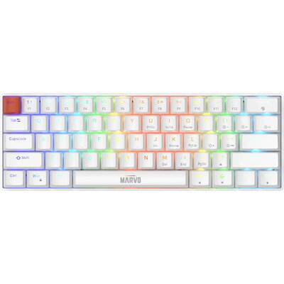 Marvo механична геймърска клавиатура Saber 61 KG933G White - 61 keys, Red Switches [Linear]