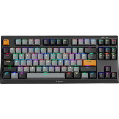 Marvo механична клавиатура Gaming Mechanical Keyboard KG980-B - RGB, Blue switches, TKL