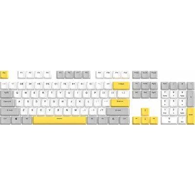 Marvo капачки за клавиатура Custom Keycap Set PBT, 104 keys, White, Yellow, Gray - MARVO-KP-04-YL