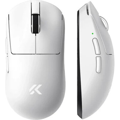 MCHOSE професионална геймърска мишка A7 V2 Ultra White - Wireless Gaming Mouse - Dual 8K, Omron Mechanical