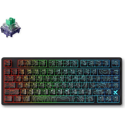 Геймърска механична клавиатура MCHOSE Jet75 Topographic - 8K, Kailh Magnetic God Switch, Black
