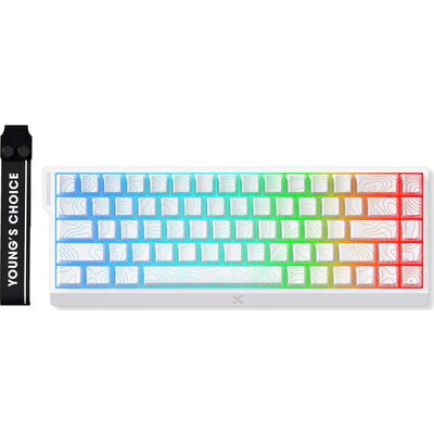 MCHOSE геймърска механична клавиатура Ace 68 - 8K, Ice Rhino Magnetic Switch White