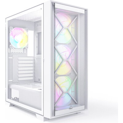 Montech кутия AIR 1000 PREMIUM, Mid-tower Case, TG, 2 Front Panels, 4x120mm ARGB Fans, White