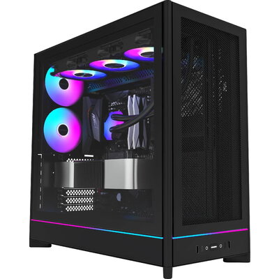 Montech кутия Case ATX - HS01 PRO (W) - 5 x 120 mm ARGB Fans, USB-C, Black