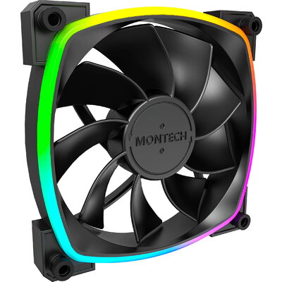 Montech вентилатор RX120 PWM, REVERSE Fan, 120mm, ARGB, Black