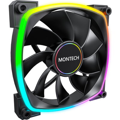 Montech вентилатор RX140 PWM, REVERSE Fan, 140mm, ARGB, Black