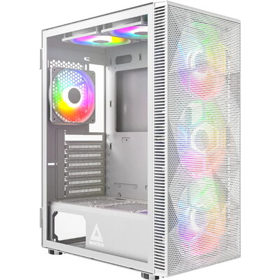 Montech кутия X3 MESH, Mid-tower Case, TG, 6 fixed RGB Fans, White