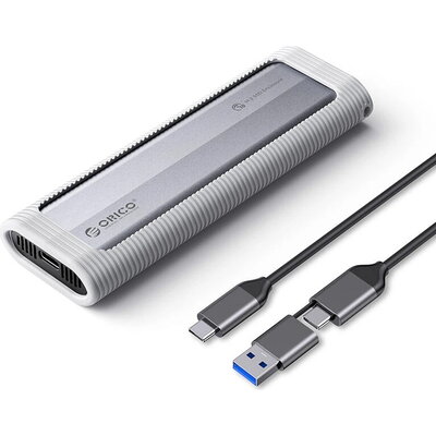 Orico външна кутия за диск Storage - Case - M.2 NVMe/SATA M/B key - USB3.1 Type-C/A, Silicone Protective Case, 10Gbps - AXM2S-G2