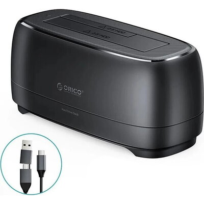 Orico докинг станция Storage - HDD/SSD Dock - 2.5/3.5 inch USB-C/A - DD18C3-EU-BK Orico докинг станция Storage - HDD/SSD Dock - 2.5/3.5 inch USB-C/A - DD18C3-EU-BK
