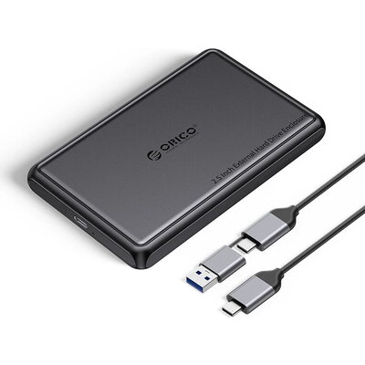 Orico външна кутия за диск Storage - Case - 2.5 inch USB-C/A Black - DDL25-C3-BK