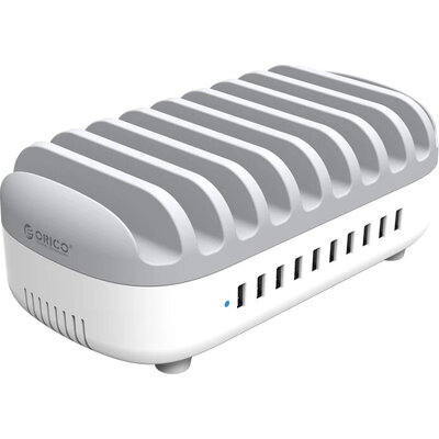 Orico зарядна станция за мобилни устройства Charger Station 220V - 10 x USB 120W white - DUK-10P-EU-WH