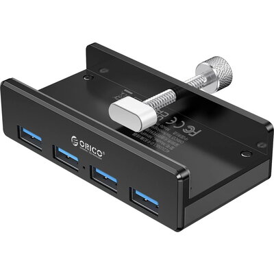 Orico хъб USB 3.0 HUB Clip Type 4 port, Black - MH4PU-BK
