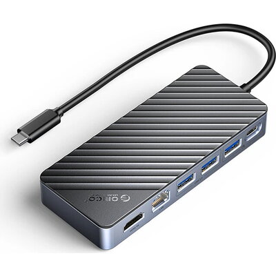 Orico докинг станция Portable Docking station M.2 SATA/NVMe - HDMI, USB3.2-A x 1, USB-C (10Gbps) x 1,USB-C (PD100W), USB2.0-A x 