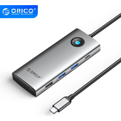 Orico докинг станция Type-C Docking Station Power Distribution 100W - HDMI, Type-C x 1, USB3.0 x 2, USB 2.0 x 1, LAN 1000Mbps Gi