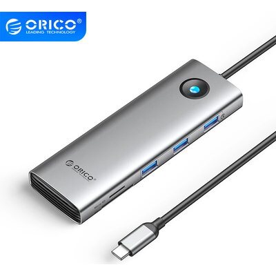 Orico докинг станция Docking Station Type-C - PW11-9P-GY-EP - HDMI x 1, VGA x 1, USB3.0 x 3, USB-C PD100W x 1, LAN x 1 (1Gbps), Orico докинг станция Docking Station Type-C - PW11-9P-GY-EP - HDMI x 1, VGA x 1, USB3.0 x 3, USB-C PD100W x 1, LAN x 1 (1Gbps),