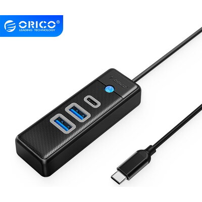 Orico хъб HUB USB3.1 3 port - 2 x USB3.0, 1 x Type C, Black - PWC2U-C3-015-BK