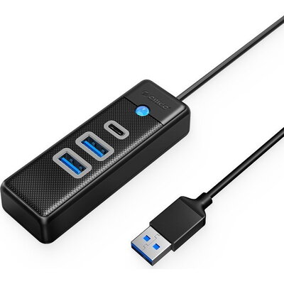 Orico хъб HUB USB3.0 3 port - 2 x USB3.0, 1 x Type C, Black - PWC2U-U3-015-BK