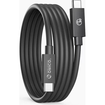Orico кабел Cable Thunderbolt 5 / USB4 - USB-C 80Gbps PD240W 1m Black - TBZ5-10-BK