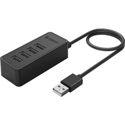 Orico хъб USB2.0 HUB 4 port - USB/Micro USB input, Black - W5P-U2-100-BK-EP