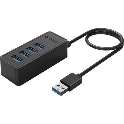 Orico хъб USB3.0 HUB 4 port - USB/Micro USB input, 1m cable - W5P-U3-100-BK-PRO
