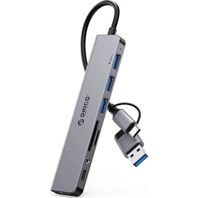 Orico хъб HUB USB3.0/2.0 HUB 8 port USB-C/A - YSA8-U3-GY-BP