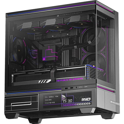 Thermalright кутия Case mATX - TL-M10 Vision Black - 9.16 inch LCD Display, USB-C