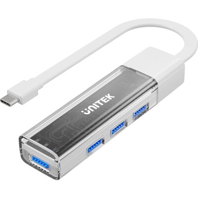 Unitek хъб USB-C/USB-A 3.0 HUB 4 port, Bi-Directional, Detachable Cable, White - H1319AWH01