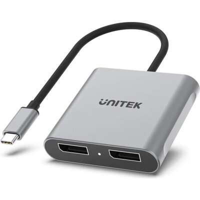 Unitek Адаптер Adapter USB-C M to DisplayPort x 2 F - 8K@30Hz, MST - V1404A