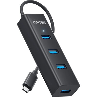 Unitek хъб HUB USB-C 4 port - 4 x USB3.0 Black - Y-3089Z01