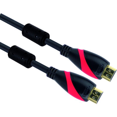 VCom Кабел HDMI M / M Ultra HD 4k2k Gold +2 Ferrite v1.4 ethernet 3D - CG525D-10m