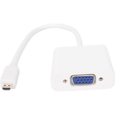 VCom Адаптер Adapter Mini HDMI CM to VGA F White - CG592-0.15m