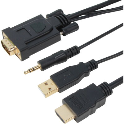 VCom кабел HDMI M / VGA M - CG598A-1.8m