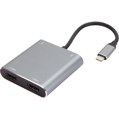 VCom докинг станция Docking Station USB-C 4-in-1 - CU450S - HDMI x 2, USB2.0, USB-C PD3.0 100W, MST