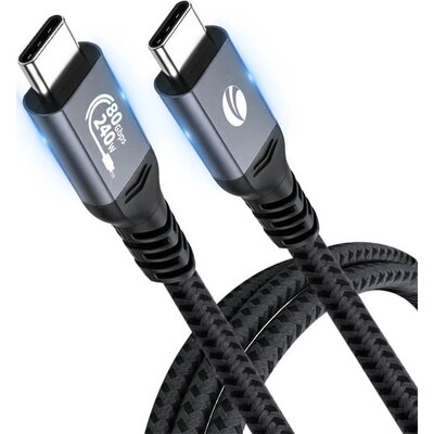 VCom кабел Cable Thunderbolt 5 / USB4 - USB-C 80Gbps PD240W 1m Black - CU584M-1m
