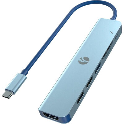 VCom докинг станция Docking Station Type-C 7-in-1 - CUE18 - PD3.0 100W, HDMI, USB3.0 x 1, USB2.0 x 2, SD, TF