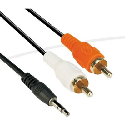 VCom Аудио Кабел 3.5mm Stereo M / 2x RCA M - CV212-10m