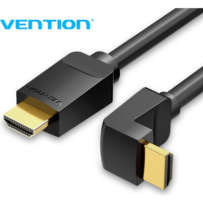 Vention Кабел HDMI Right Angle 90 Degree v2.0 M / M 4K/60Hz Gold - 2M Black - AARBH