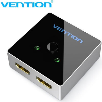 Vention Разклонител превключвател HDMI 2.0 Switcher/Splitter 2-Port Bi-Direction - Grey Aluminium - AFLH0 Vention Разклонител превключвател HDMI 2.0 Switcher/Splitter 2-Port Bi-Direction - Grey Aluminium - AFLH0