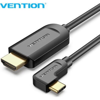 Vention Кабел Type-C to HDMI Cable Right Angle 1.5M Black - CGVBG
