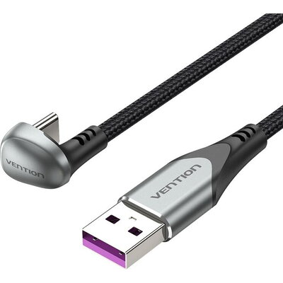 Vention Кабел USB 3.1 Type-C / USB 2.0 AM - 0.5M Black U-Shaped, Aluminum Alloy 5A - COHHD
