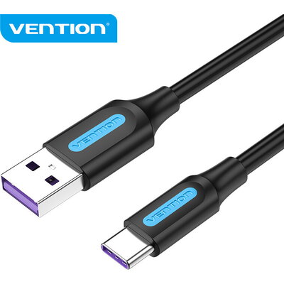 Vention Кабел USB 3.1 Type-C / USB 2.0 AM - 1.5M Black 5A Fast Charge - CORBG